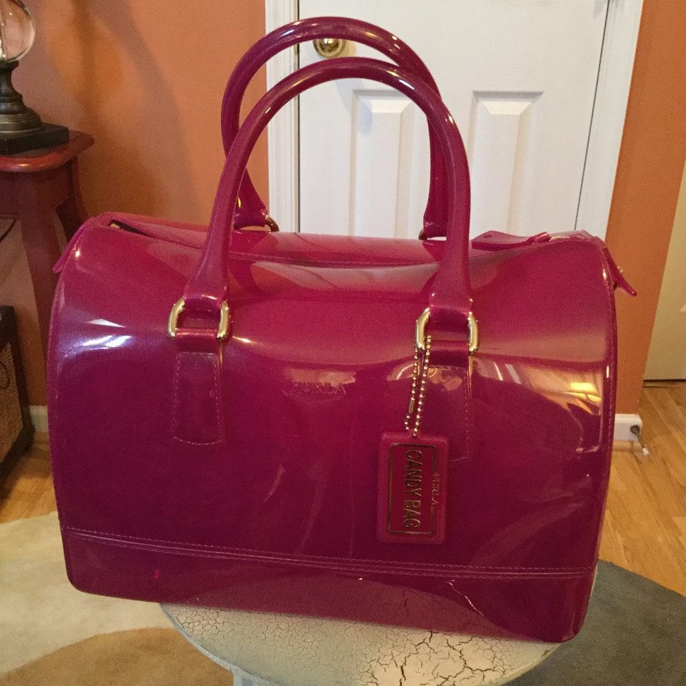 FURLA LARGE CANDY BAG - FUSHIA - LIKE NEW!